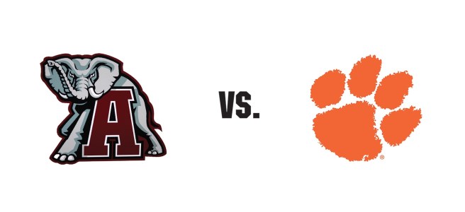 Alabama vs Clemson team logos