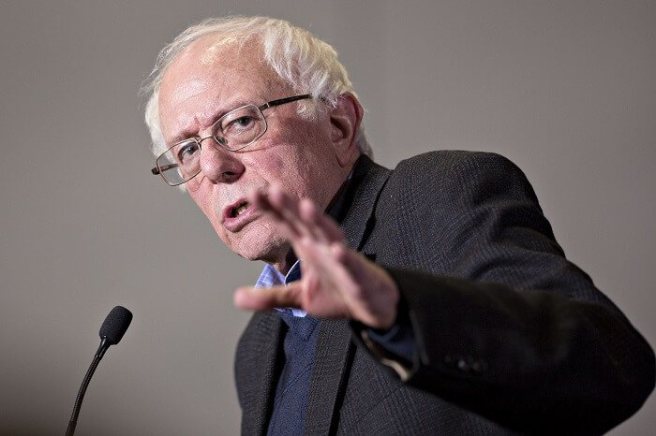 Bernie giving a speech