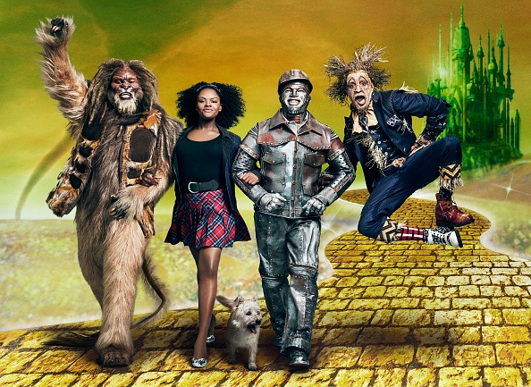 wiz live tinman, dorothy, scarecrow, lion